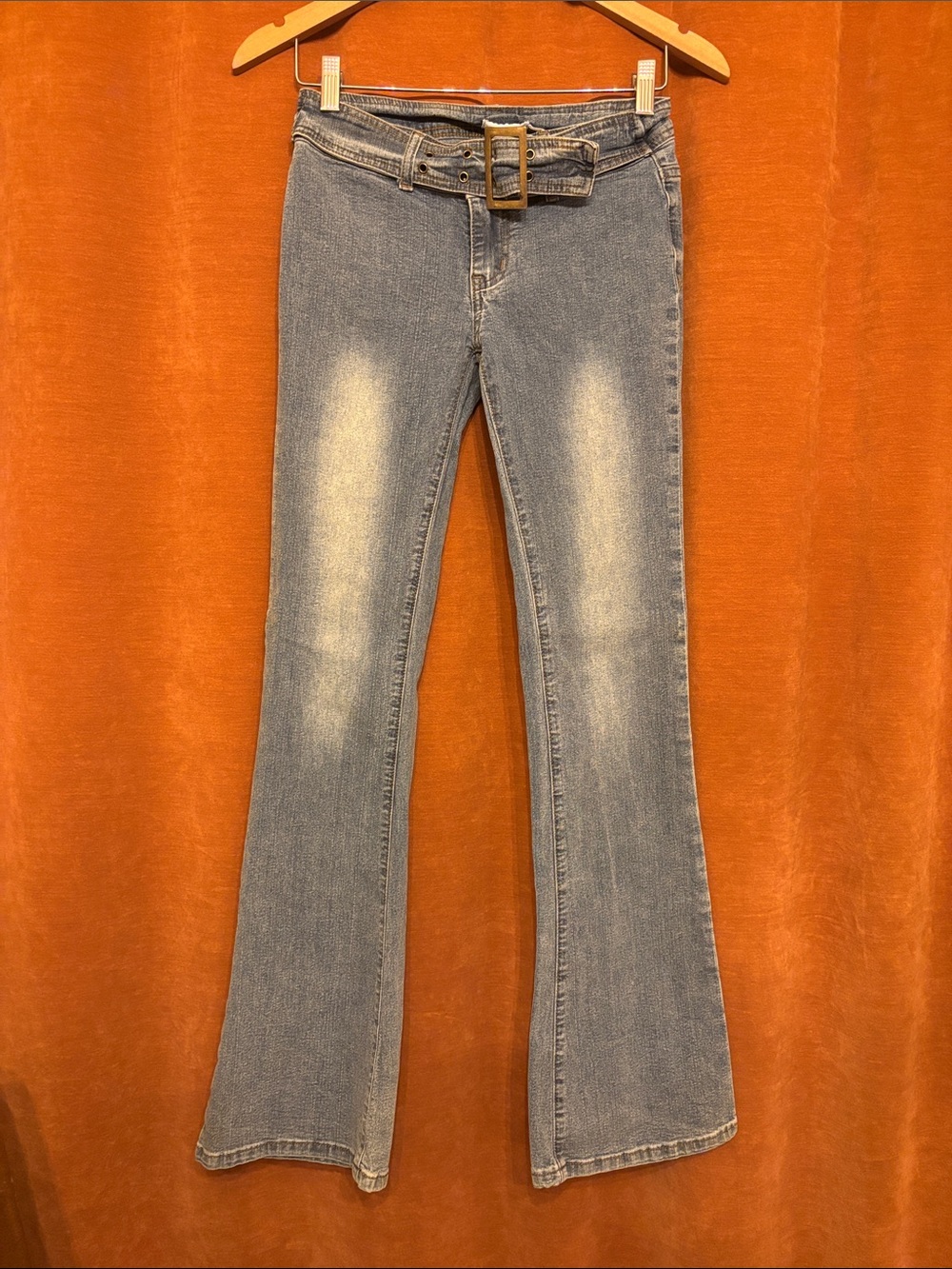 Light Blue Flare Jeans with Matching Belt